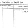 Mayor's Form Letter re: Special Days