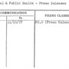 Medical & Public Health - Press Releases