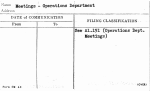 Meetings - Operations Department