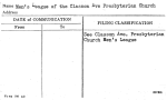 Men's League of the Classon Ave Presbyterian Church