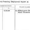 Military Training (Employees) Report on