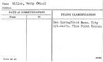Miller, Betty (Miss)
