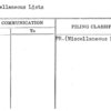 Miscellaneous Lists