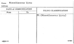 Miscellaneous Lists