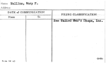 Mullins, Mary F.