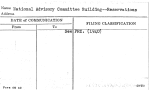 National Advisory Committee Building--Reservations