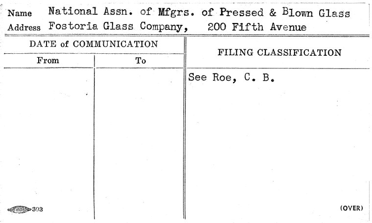 National Assn. of Mfgrs. of Pressed & Blown Glass