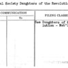 National Society Daughters of the Revolution