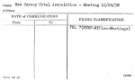 New Jersey Hotel Association - Meeting 11/29/38