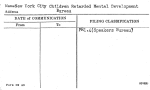 New York City Children Retarded Mental Development Bureau