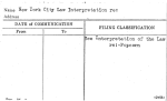 New York City Law Interpretation re: