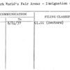 New York World's Fair Areas - Designation of