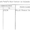 New York World's Fair Contest in Colorado