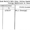 New York World's Fair Corp. Policy Concerning Foreign Exhibitors or Concessionaires
