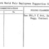 New York World Fair Employees Suggestion Contest