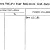 New York World's Fair Employees Club-Suggestions