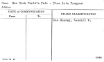 New York World's Fair - Fine Arts Program