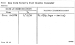 New York World's Fair Health Calendar