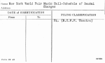 New York World Fair Music Hall-Schedule of Rental Charges