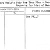 New York World's Fair New Year Plan - Decorations - Requests for List of Manufacturers