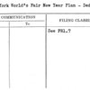 New York World's Fair New Year Plan - Dedication