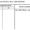 New York World's Fair 1940 Bulletin