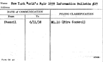 New York World's Fair 1939 Information Bulletin #27