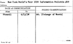 New York World's Fair 1939 Information Bulletin #29