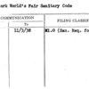 New York World's Fair Sanitary Code