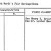 New York World's Fair Savings Clubs