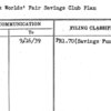 New York World's Fair Savings Club Plan