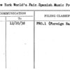 ('The) New York World's Fair Spanish Music Program
