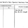 New York World's Fair Special Sanitary Code