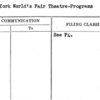 New York World's Fair Theatre-Programs