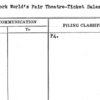New York World's Fair Theatre-Ticket Sales