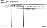 1939 Rejections