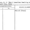O'Connor, W.J. (Mgr.) American Smelting & Refining Company)