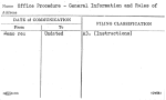 Office Procedure - General Information and Rules of
