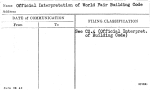 Official Interpretation of World Fair Building Code