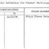 Official Invitation for States' Participation