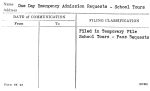 One Day Emergency Admission Requests - School Tours
