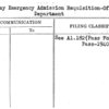 One Day Emergency Admission Requisition-Off. Managers Department