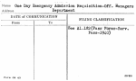 One Day Emergency Admission Requisition-Off. Managers Department