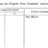 Opening Day Program -Four Freedoms' Dedication