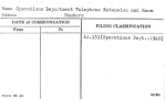 Operations Department Telephone Extension and Room Numbers
