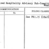 Organized Hospitality Advisory Sub-Committee Membership