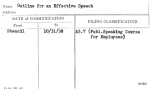 Outline for an Effective Speech