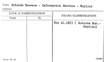 Outside Bureaus - Information Service - Replies