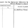 Participants One Day Emergency Admission Requisition-Office Manager's Department