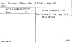 Permanent Disposition of Exhibit Material